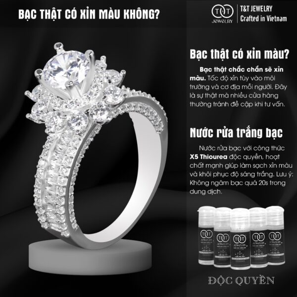 Nhẫn Bạc Nữ Đỉnh Cao Sang Trọng Với Điểm Nhấn Hoa Sen Lộng Lẫy T&T Jewelry NT2251 - Ảnh 6