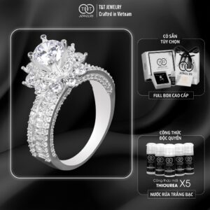 Nhẫn Bạc Nữ Đỉnh Cao Sang Trọng Với Điểm Nhấn Hoa Sen Lộng Lẫy T&T Jewelry NT2251
