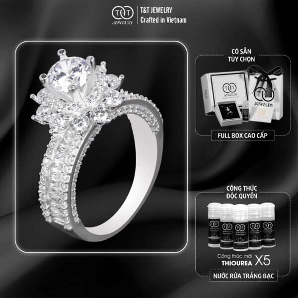 Nhẫn Bạc Nữ Đỉnh Cao Sang Trọng Với Điểm Nhấn Hoa Sen Lộng Lẫy T&T Jewelry NT2251