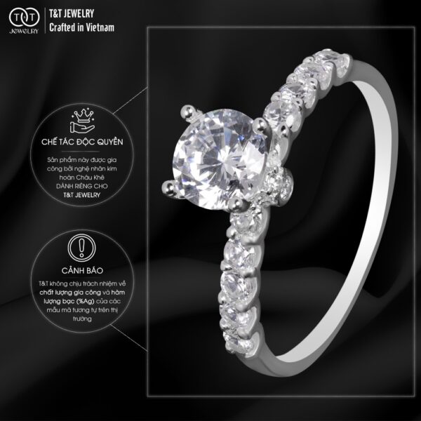 Nhẫn Bạc Nữ Vẻ Đẹp Lấp Lánh, Tinh Tế Tuyệt Đối T&T Jewelry NN2252 - Ảnh 5