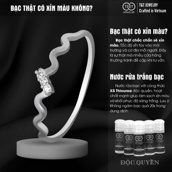 Nhẫn Bạc Nữ Sóng Lượn Tinh Tế Đính Đá CZ Lấp Lánh T&T Jewelry N2255 - Ảnh 6