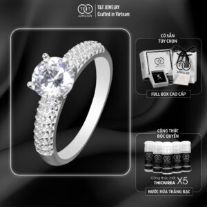 Nhẫn Bạc Nữ Đính Đá CZ Cổ Điển, Lấp Lánh Đỉnh Cao Sang Trọng T&T Jewelry N2259