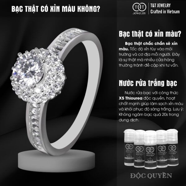 Nhẫn Bạc Nữ Thiết Kế Bông Hoa, Hào Quang Đá CZ Tỏa Sáng Đỉnh Cao T&T Jewelry N2363 - Ảnh 6