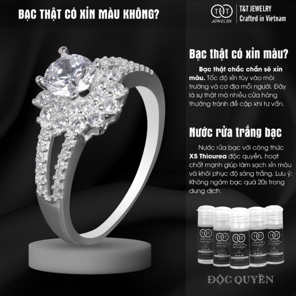 Nhẫn Bạc Nữ Bông Sen Nở Rộ, Thiết Kế Tinh Xảo, Đá CZ Tỏa Sáng Như Ánh Trăng Rằm T&T Jewelry NT2365 - Ảnh 6