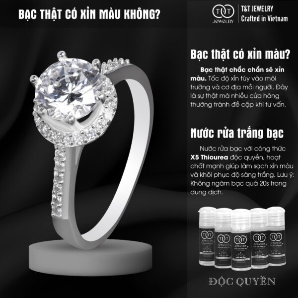 Nhẫn Bạc Nữ Vương Miện Lấp Lánh, Đính Đá CZ Sang Trọng T&T Jewelry N2367 - Ảnh 6