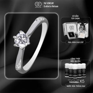 Nhẫn Bạc Nữ Vẻ Đẹp Tinh Khôi Với Đường Nét Uốn Lượn Quyến Rũ T&T Jewelry N23691