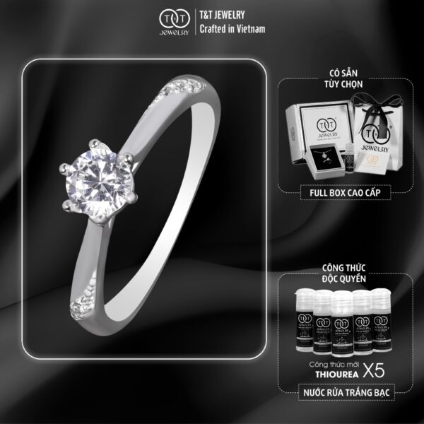 Nhẫn Bạc Nữ Vẻ Đẹp Tinh Khôi Với Đường Nét Uốn Lượn Quyến Rũ T&T Jewelry N23691
