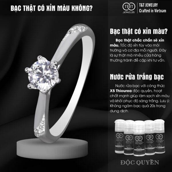 Nhẫn Bạc Nữ Vẻ Đẹp Tinh Khôi Với Đường Nét Uốn Lượn Quyến Rũ T&T Jewelry N23691 - Ảnh 6