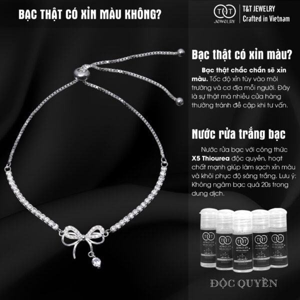 Lắc tay Bạc Nữ Nơ Xinh Lấp Lánh Kiêu Sa Tinh Tế từ T&T Jewelry LT53254 - Ảnh 7