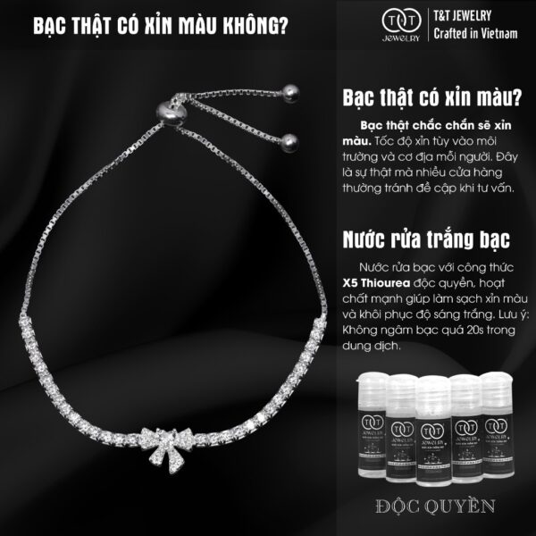 Lắc Tay Bạc Nữ S925 Nơ Xinh Lấp Lánh, Sang Trọng T&T Jewelry LT54253 - Ảnh 7