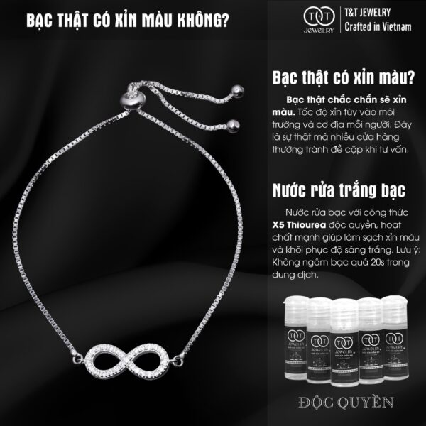 Lắc Tay Bạc Nữ S925 Thiết Kế Sang Trọng, Biểu Tượng Vô Cực, Tình Yêu Vĩnh Cửu từ T&T Jewelry LT54259 - Ảnh 7
