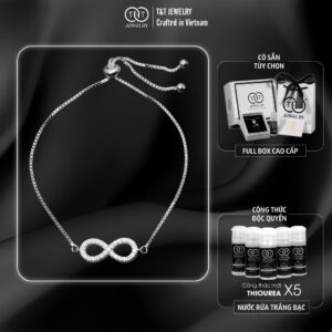 Lắc Tay Bạc Nữ S925 Thiết Kế Sang Trọng, Biểu Tượng Vô Cực, Tình Yêu Vĩnh Cửu từ T&T Jewelry LT54259