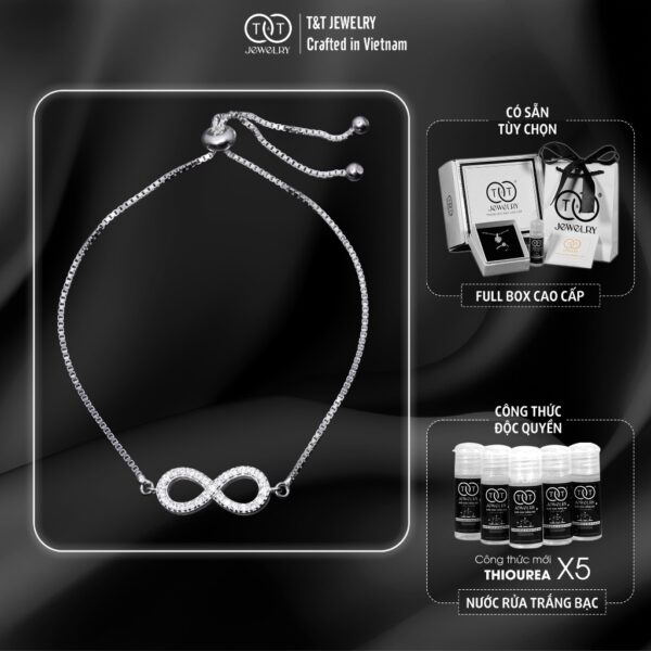 Lắc Tay Bạc Nữ S925 Thiết Kế Sang Trọng, Biểu Tượng Vô Cực, Tình Yêu Vĩnh Cửu từ T&T Jewelry LT54259
