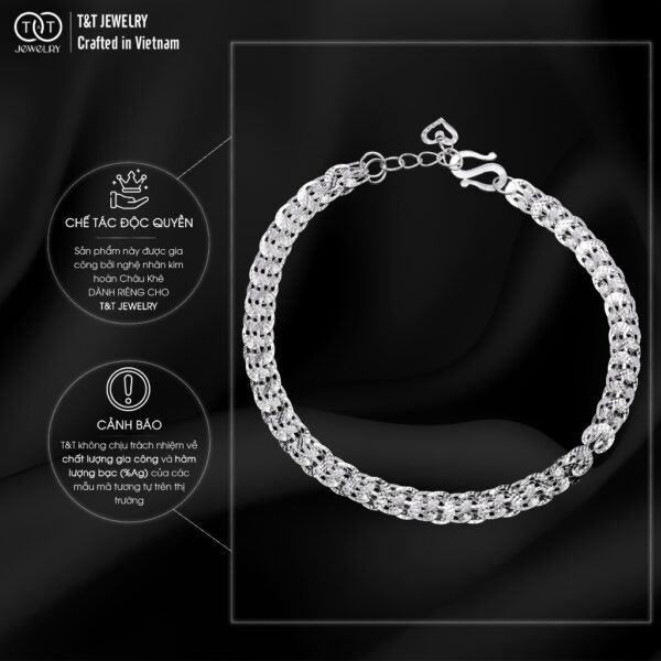 Lắc tay nữ Bạc Ý s925 Đuôi Phụng T&T Jewelry cao cấp LT01 - Ảnh 7