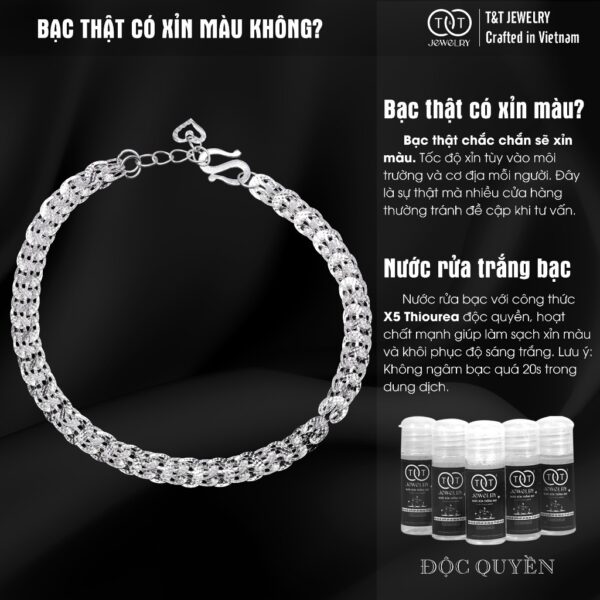 Lắc tay nữ Bạc Ý s925 Đuôi Phụng T&T Jewelry cao cấp LT01 - Ảnh 8