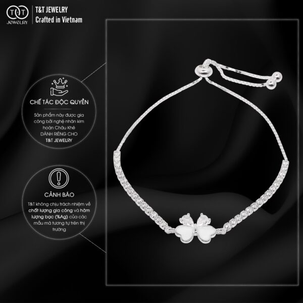 Lắc Tay Bạc Nữ S925 Hình Bướm Lấp Lánh Tinh Xảo từ T&T Jewelry LT54255 - Ảnh 7