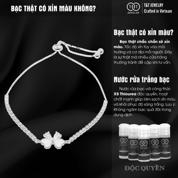 Lắc Tay Bạc Nữ S925 Hình Bướm Lấp Lánh Tinh Xảo từ T&T Jewelry LT54255 - Ảnh 8