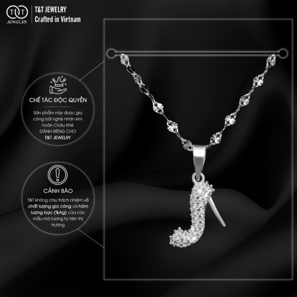 Dây Chuyền Nữ Bạc Ý S925 Giày Cao Gót Cá Tính - T&T Jewelry DC022 - Ảnh 5