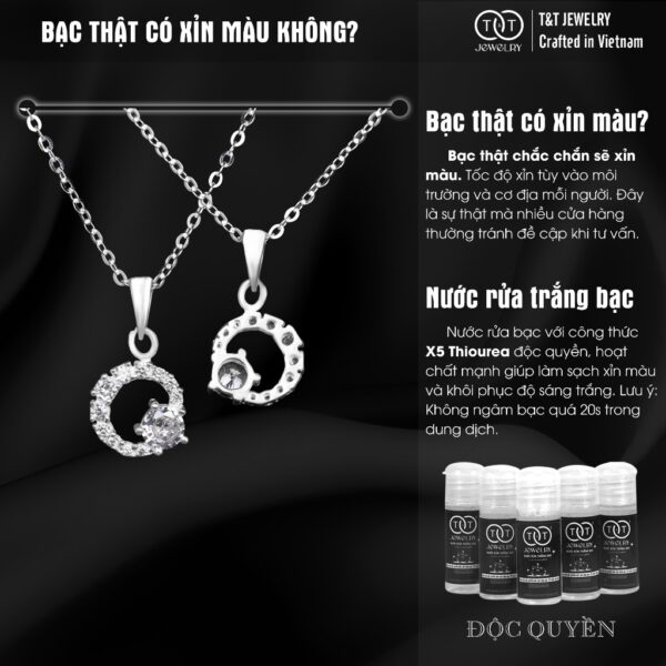 Dây chuyền nữ Bạc Ý s925 Đính Đá Chòng - T&T Jewelry cao cấp DC08 - Ảnh 6