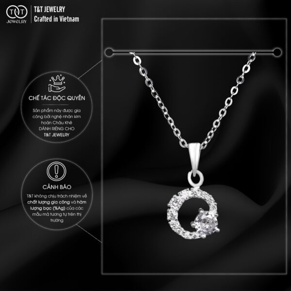 Dây chuyền nữ Bạc Ý s925 Đính Đá Chòng - T&T Jewelry cao cấp DC08 - Ảnh 5