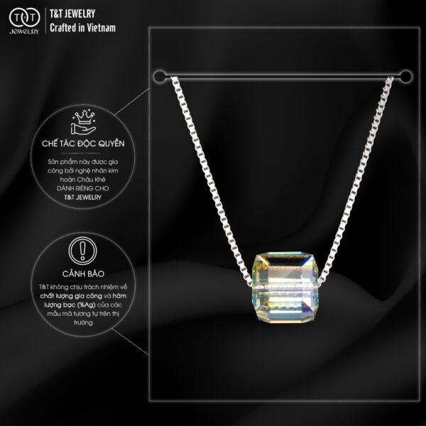 Dây chuyền Bạc Hộp Đa Giác Cá Tính T&T Jewelry Bạc Ý cao cấp DC0231 - Ảnh 5