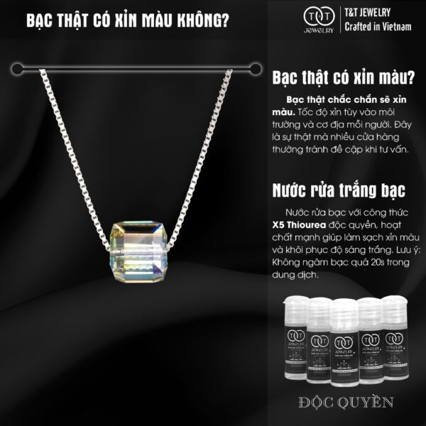 Dây chuyền Bạc Hộp Đa Giác Cá Tính T&T Jewelry Bạc Ý cao cấp DC0231 - Ảnh 6