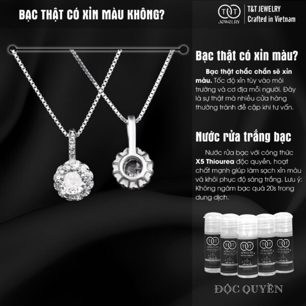 Dây chuyền nữ Bạc Ý S925 Bông Hoa Nụ Đá sang trọng T&T Jewelry Bạc Ý cao cấp DC0241 - Ảnh 6