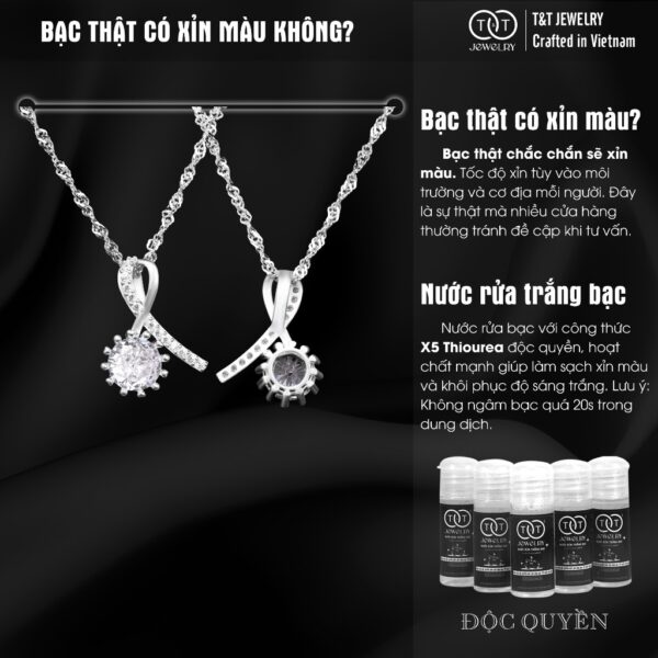 Dây Chuyền Nữ Bạc Ý S925 Đính Đá CZ Tinh Tế Mẫu Mới - T&T Jewelry DC023 - Ảnh 6