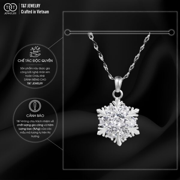 Dây Chuyền Nữ Bạc Ý S925 Bông Tuyết Sang Trọng - T&T Jewelry DC0201 - Ảnh 5