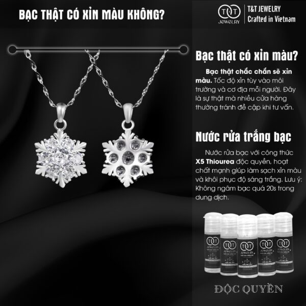 Dây Chuyền Nữ Bạc Ý S925 Bông Tuyết Sang Trọng - T&T Jewelry DC0201 - Ảnh 6