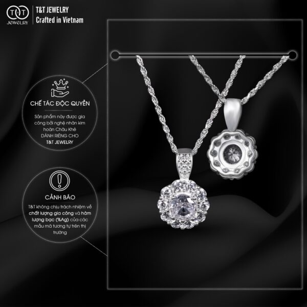 Dây chuyền nữ Hoa Bạc Ý s925 Dây Xoắn T&T Jewelry cao cấp DC013 - Ảnh 4