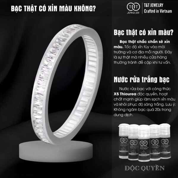 Nhẫn Bạc Nữ Bản Giao Hưởng Ánh Sáng Đính Đá CZ Tinh Xảo - Cá Tính T&T Jewelry NN2362 - Ảnh 6