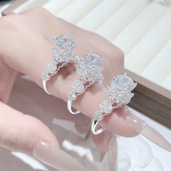 Nhẫn Bạc Nữ Dáng Đóa Hoa Kiêu Sa Tinh Xảo Đính Đá CZ Lấp Lánh từ T&T Jewelry N714251 - Ảnh 8