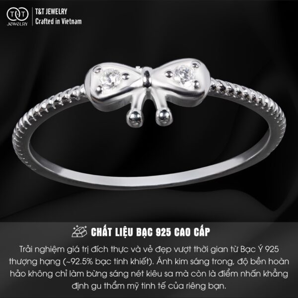 Nhẫn Bạc Nữ Dáng Nơ Tinh Khôi Thắt Nút Duyên Tình từ T&T Jewelry N714253 - Ảnh 4