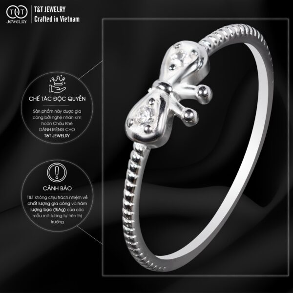 Nhẫn Bạc Nữ Dáng Nơ Tinh Khôi Thắt Nút Duyên Tình từ T&T Jewelry N714253 - Ảnh 5