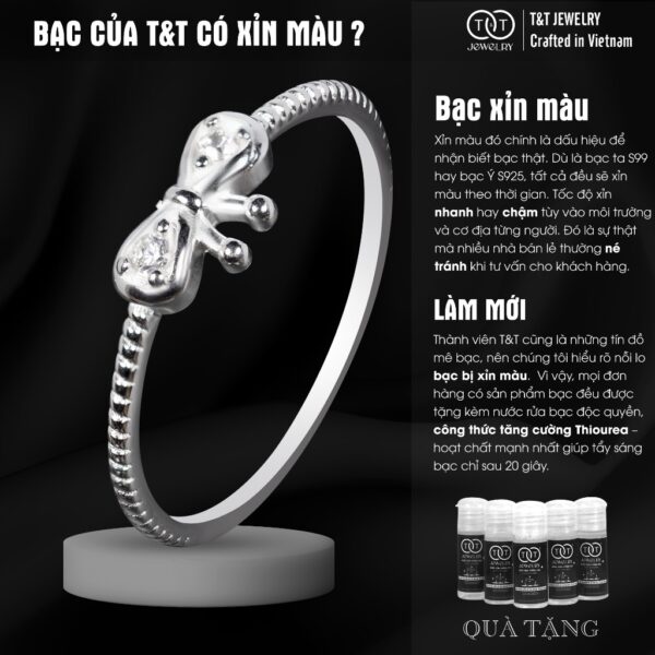Nhẫn Bạc Nữ Dáng Nơ Tinh Khôi Thắt Nút Duyên Tình từ T&T Jewelry N714253 - Ảnh 6
