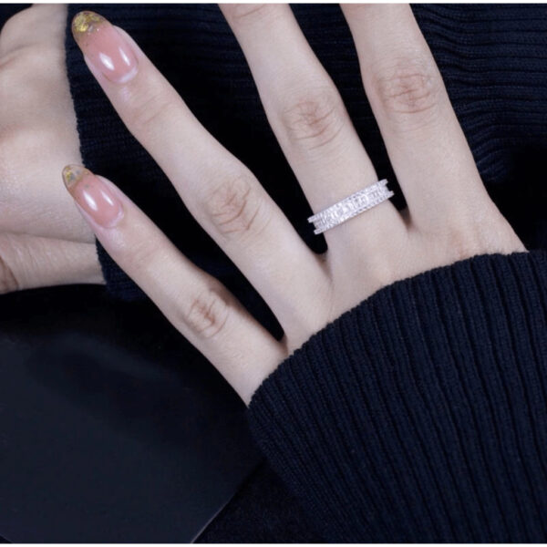 Nhẫn Bạc Nữ Vành Đai Tinh Tú Kiêu Hãnh Đính Đá CZ Sang Trọng T&T Jewelry NN021 - Ảnh 9
