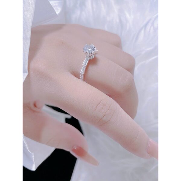Nhẫn Bạc Nữ Dáng Vương Miện Búp Sen Kiêu Hãnh Đính Đá CZ Tinh Xảo T&T Jewelry NN061 - Ảnh 8