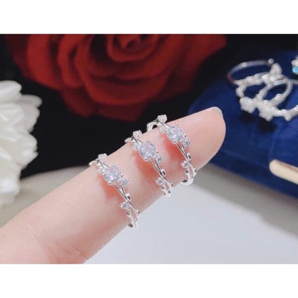 Nhẫn Bạc Nữ Cành Lá Tinh Tế Đính Đá CZ Long Lanh T&T Jewelry N2257 - Ảnh 7
