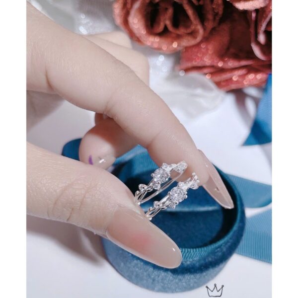 Nhẫn Bạc Nữ Cành Lá Tinh Tế Đính Đá CZ Long Lanh T&T Jewelry N2257 - Ảnh 8