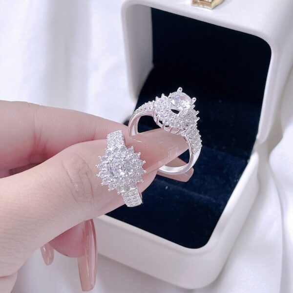 Nhẫn Bạc Nữ s925 Bạc Ý Hoa Rực Rỡ Đá CZ Lấp Lánh Tinh Tế từ T&T Jewelry N2258 - Ảnh 7