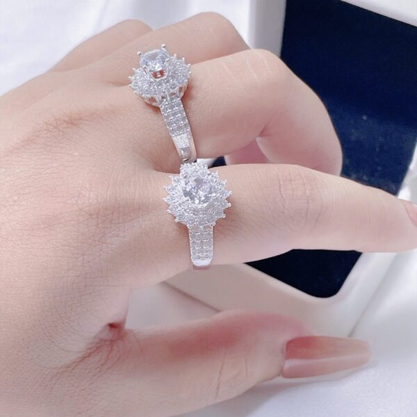 Nhẫn Bạc Nữ s925 Bạc Ý Hoa Rực Rỡ Đá CZ Lấp Lánh Tinh Tế từ T&T Jewelry N2258 - Ảnh 9