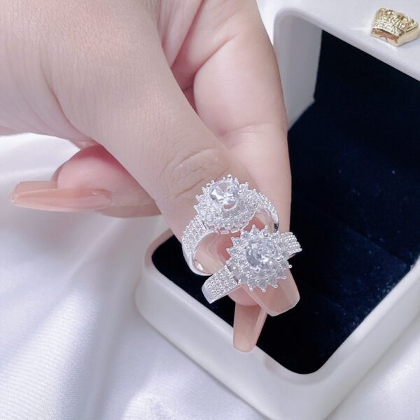 Nhẫn Bạc Nữ s925 Bạc Ý Hoa Rực Rỡ Đá CZ Lấp Lánh Tinh Tế từ T&T Jewelry N2258 - Ảnh 8