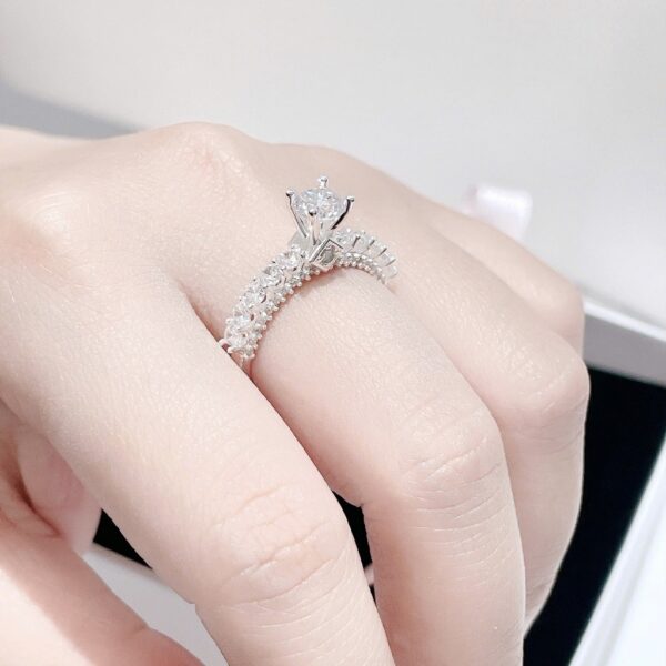Nhẫn Bạc Nữ Dáng Vương Miện Đá Kép Lấp Lánh - Chế Tác Thủ Công Tinh Xảo Từ T&T Jewelry N714259 - Ảnh 9