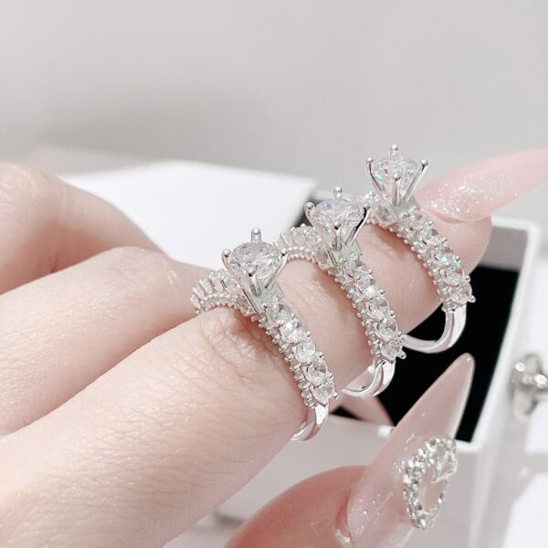Nhẫn Bạc Nữ Dáng Vương Miện Đá Kép Lấp Lánh - Chế Tác Thủ Công Tinh Xảo Từ T&T Jewelry N714259 - Ảnh 8