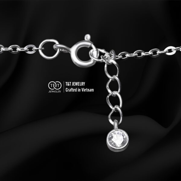 Lắc Tay Bạc Nữ Viên Chủ Tròn Lấp Lánh Trong Vầng Hào Quang Vuông từ T&T JEWELRY LT715258 - Ảnh 5