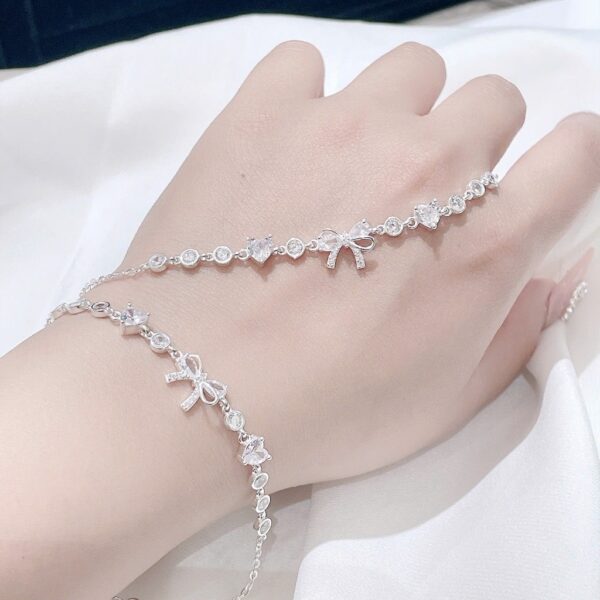 Lắc Tay Bạc Nữ Nơ Tình Yêu Đính Đá Trái Tim Lấp Lánh T&T Jewelry LT715251 - Ảnh 9