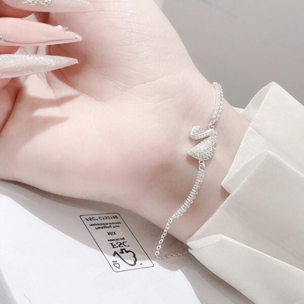 Lắc Tay Bạc Nữ Dáng Vũ Khúc Thiên Nga Kiêu Hãnh Đính Đá CZ Lấp Lánh từ T&T Jewelry LT715253 - Ảnh 8