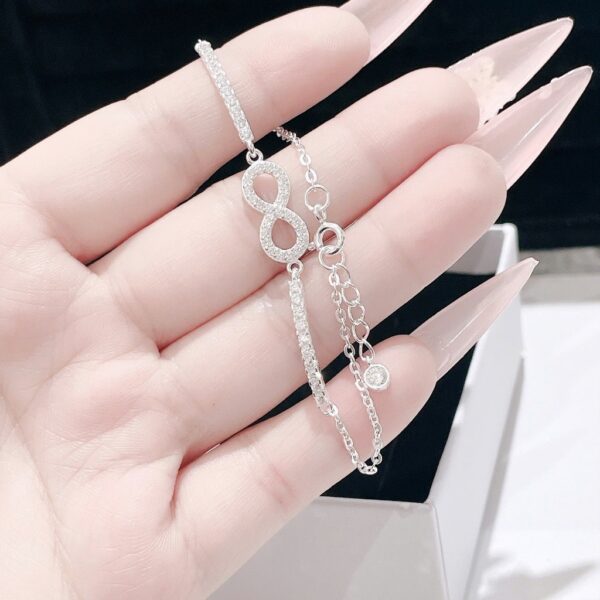 Lắc Tay Bạc Nữ Biểu Tượng Vô Cực Đính Đá Lấp Lánh Vẻ Đẹp Tinh Tế từ T&T Jewelry LT715255 - Ảnh 6