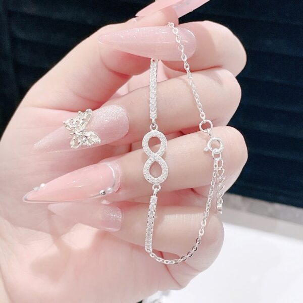 Lắc Tay Bạc Nữ Biểu Tượng Vô Cực Đính Đá Lấp Lánh Vẻ Đẹp Tinh Tế từ T&T Jewelry LT715255 - Ảnh 8